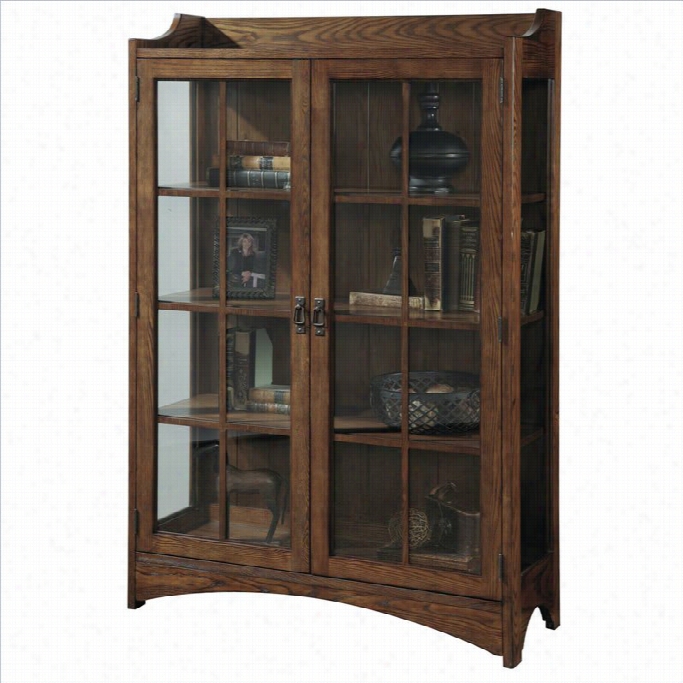 Pulaski Two Fron Door S Bookcase Curio In Bennet