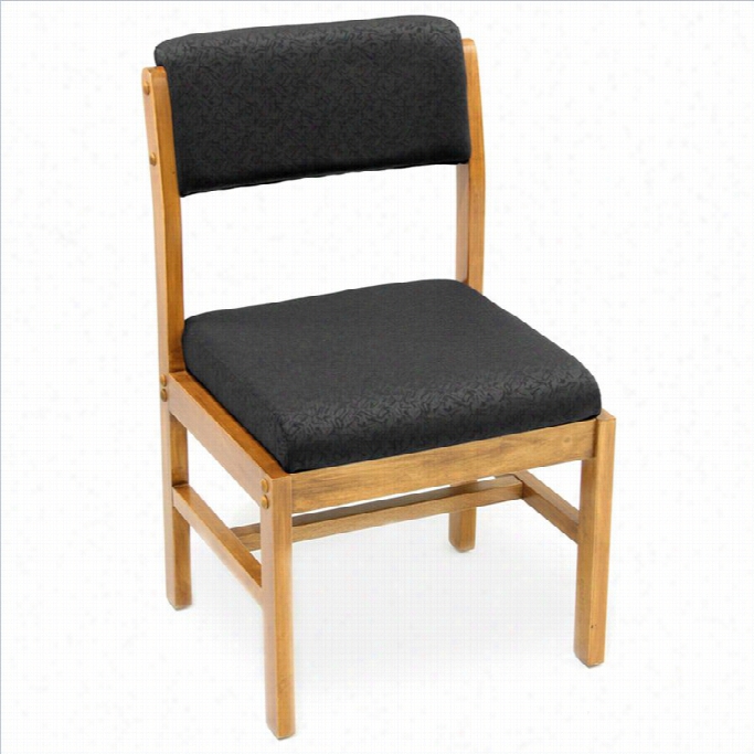 Regency Belcino Leg Base Side Guest Chair In Medium Oak And Black