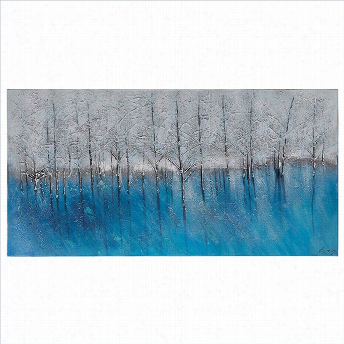 Renwil Forest Of Blue Frameless Canvas Wall Art