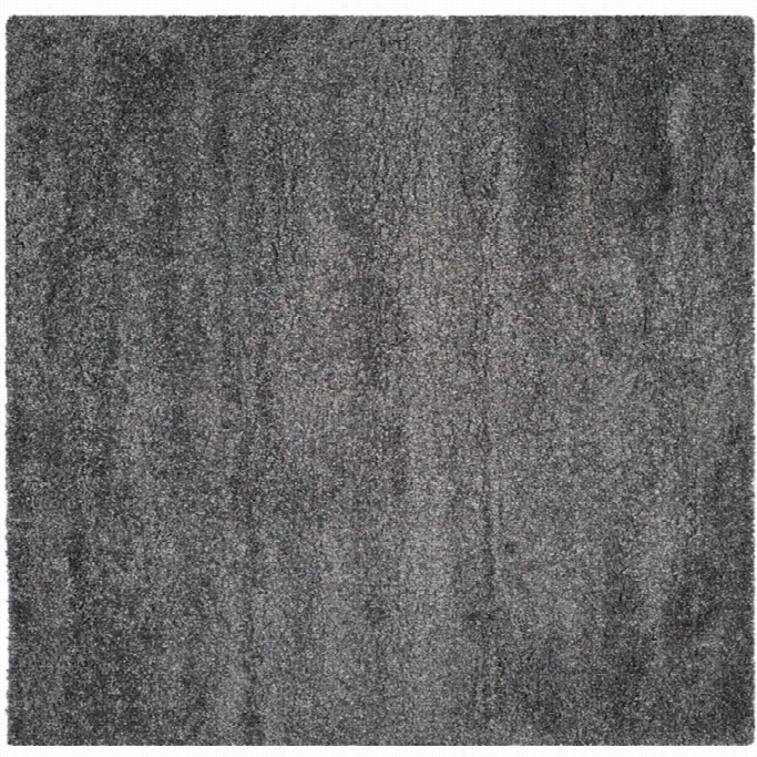 Safaviehcalifornia Shag Dark Grey Shag Rug - Square 4'