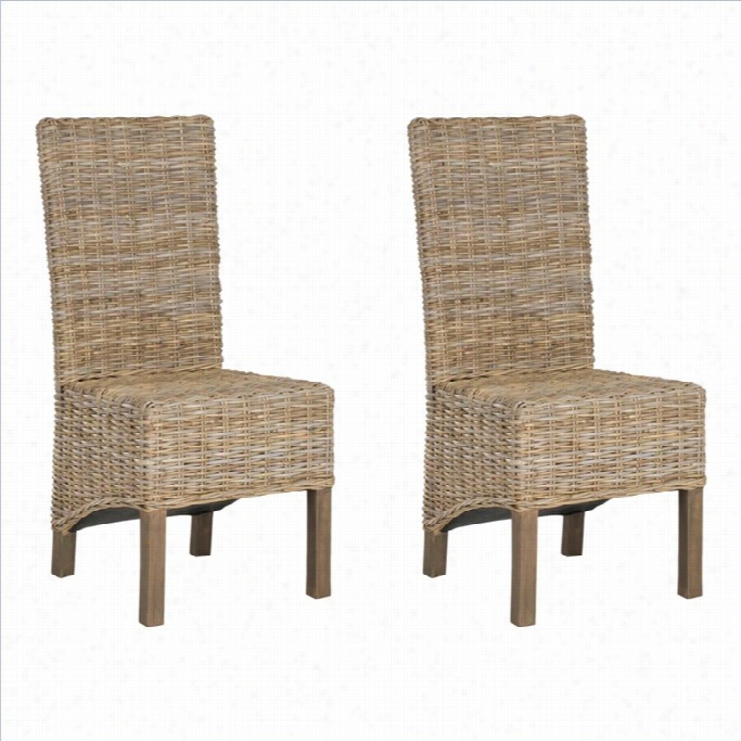 Safavieh P Embrooke Manvo Dining Chair In Naturalunfinished (set Of 2)