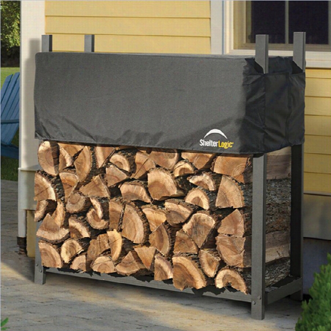 Shelterlogic 4' Ultimate Firewood Rack With Cover In Black