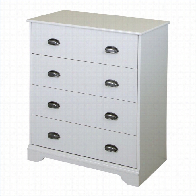 South Shore Fundy Tde 4-drawer Chest In Pure White