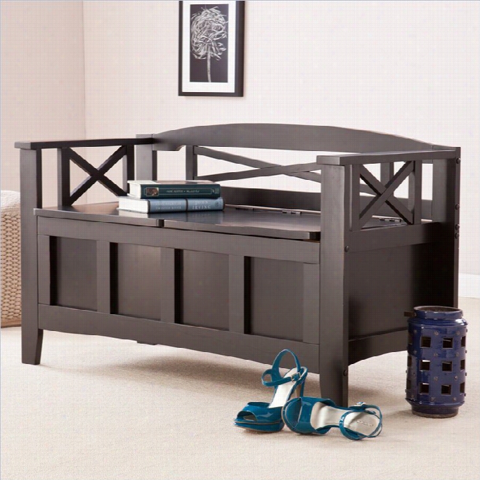 Southern Enterorisesb Ranson Storage Bench In Painted Black