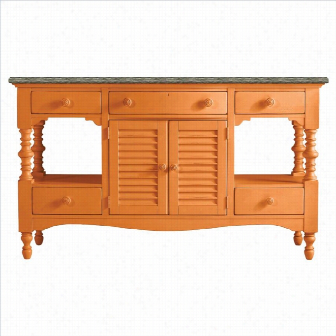 Stanley Furniture Coastal Living Retirement Buffet In Sspanish Orange With Cerused Oak Top