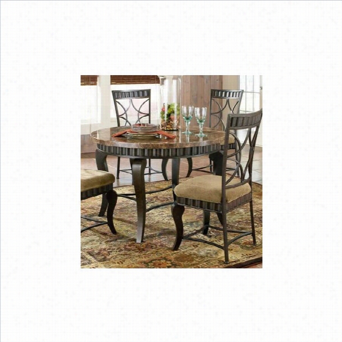 Steve Silverr Company Hamlyn Marble Topp Dining Table In Pewter End