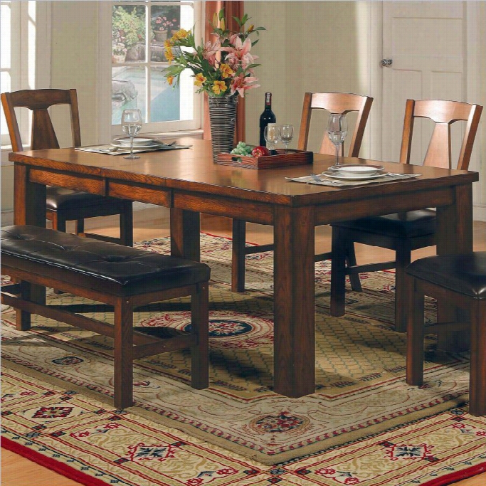 Steve Ssilver Company Lak Ewood Rectangular Casual Dining Table In Rich Oak Finish