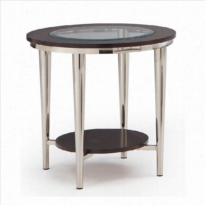 Steve Silver Company Norton 23 Inch Round Glass Top End Table