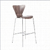 30 Wooden Counter Stool in Walnut and Chrome