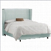 Skyline Furniture Wingback Bed in Velvet Pool-Full