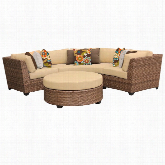 Tkc Laguna 4 Piece Outdoor Wicker  Sofa Set In Sesame