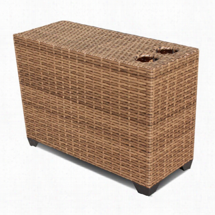 Tkc Laguna Patio Wicker Cup Table In Caramel