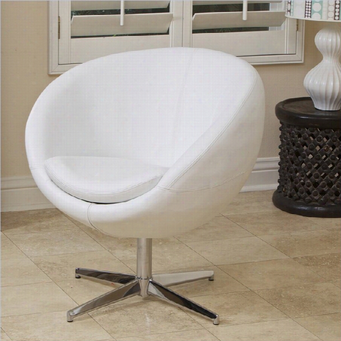 Trent Home  Daniel Leather Egg Chair In White