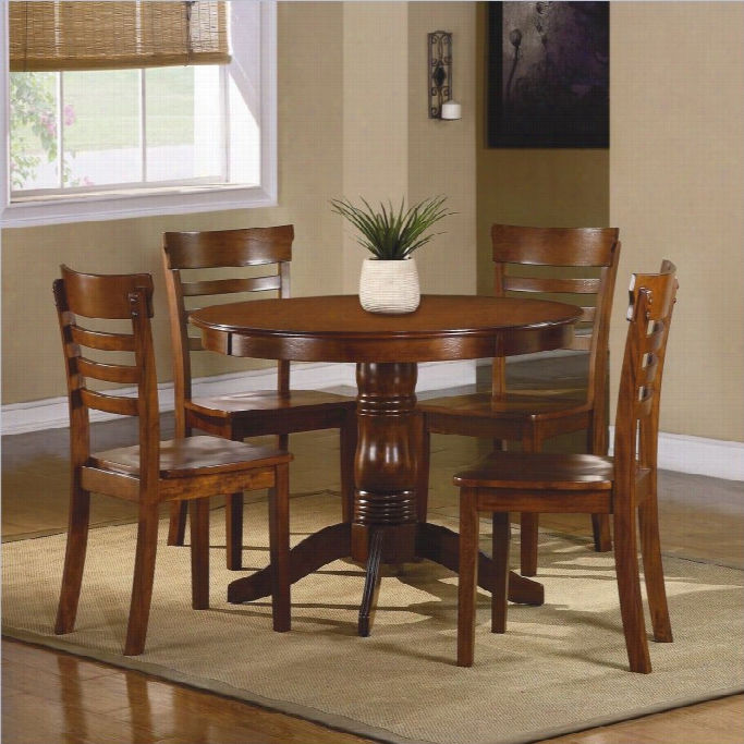 Trent Home Wayland 5 Piece Dinning Table Set In Antique Oak