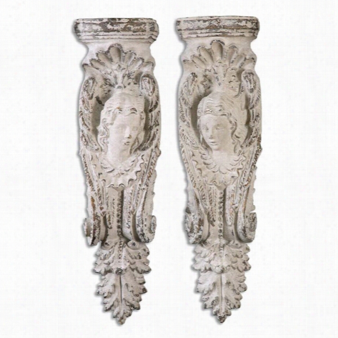 Uttermost Angelic Sstone Ivory Shelves (set Of 2)