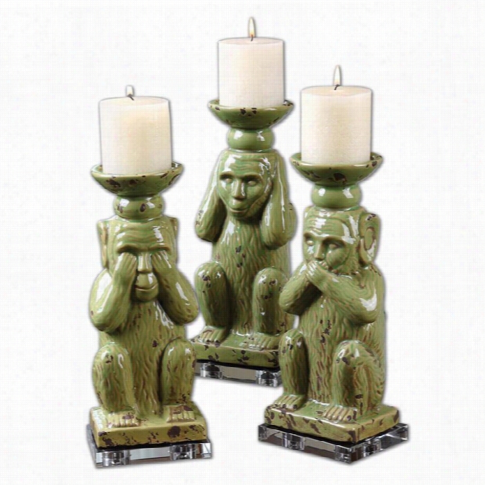 Uttermost Toma Ceramic Candleholders (set Of 3)