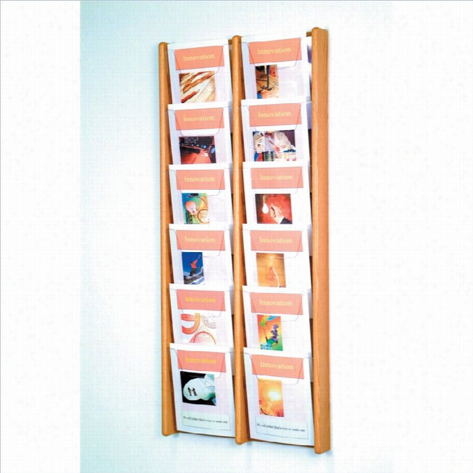 Wo Oden Mlllet 12 Picket Acrylic And Oak Literature Display In Light Oak