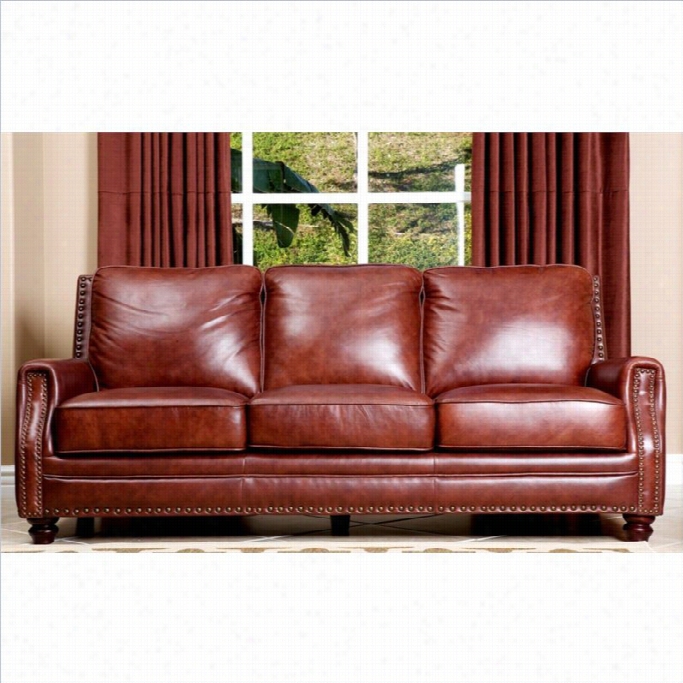 Abbysonn Living Bel Air Leather Sofa In Brown