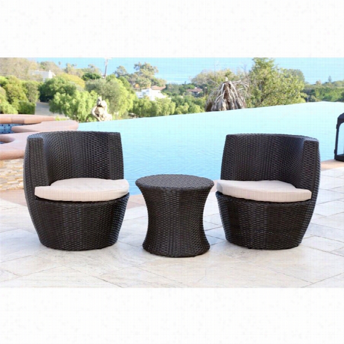 Abbyson Living Carlsbad Outdoor Wicker 3 Piece Chair Set In Brown