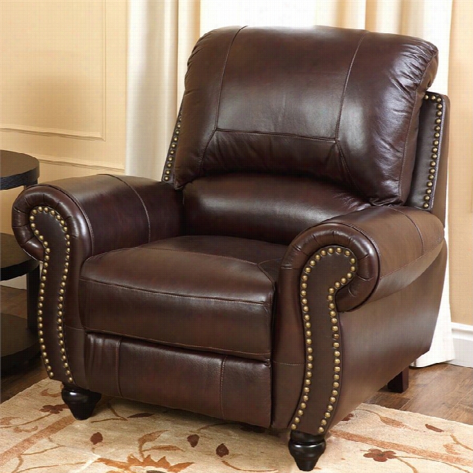 Abbyson Living Herzina Leather Pushack Reclining Armchair