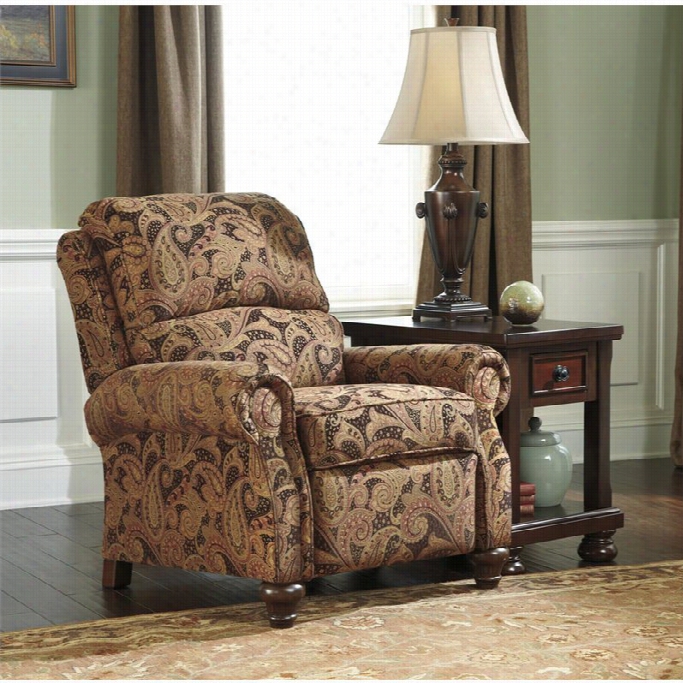 Ashley Furniture Hutchrson Low Leg Recliner In Spice