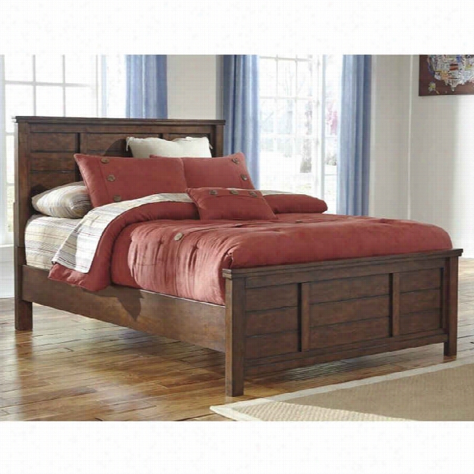 Ashley Ladiville W Ood Full Pane L Bed In Rustic Brown