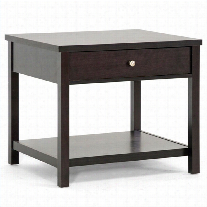 Baxton Studio Nashua Accent Table And Nightstand In Dark Brown