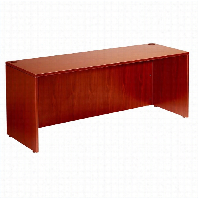 Stud Office Products 48 Wood Credenz A Desk In Cherry-mahogany