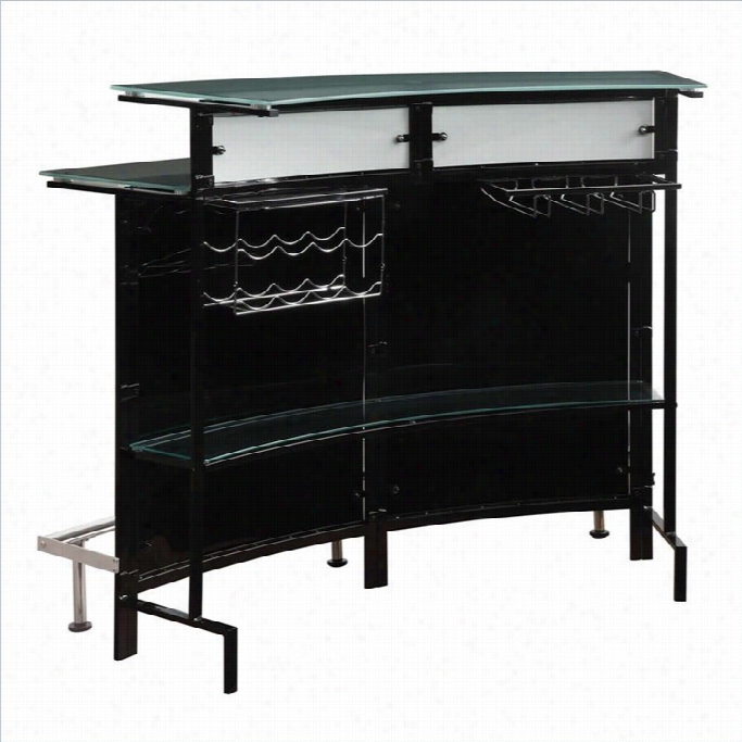 Coaster Arched Home Br Unit With Frosted Glass Counter In Negro