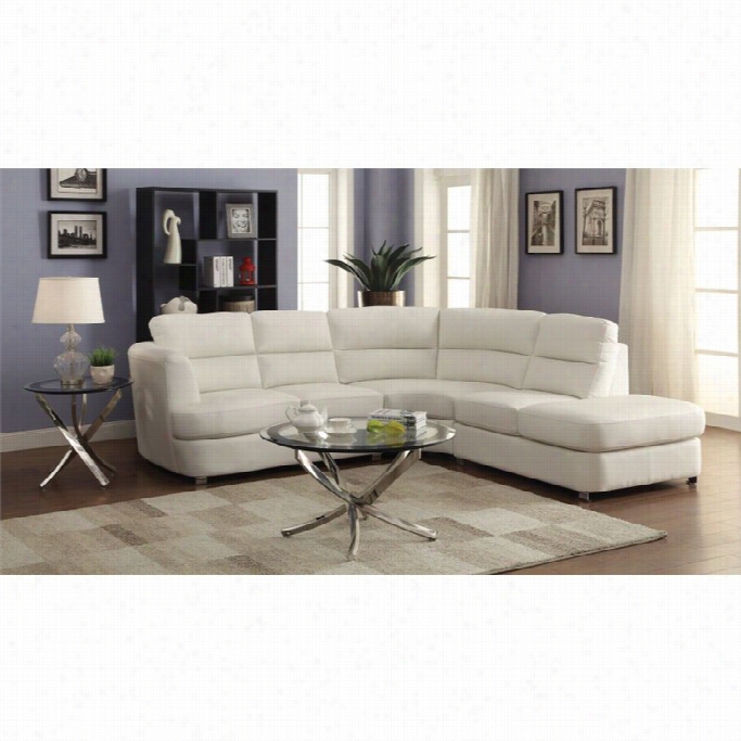 Coaster Chasio N Leather Sectional In White