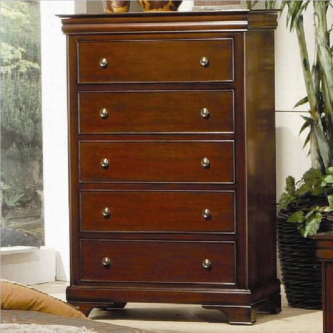 Coaster Versailles 5 Draewr Chest With Lift Top In Mahogany Stain