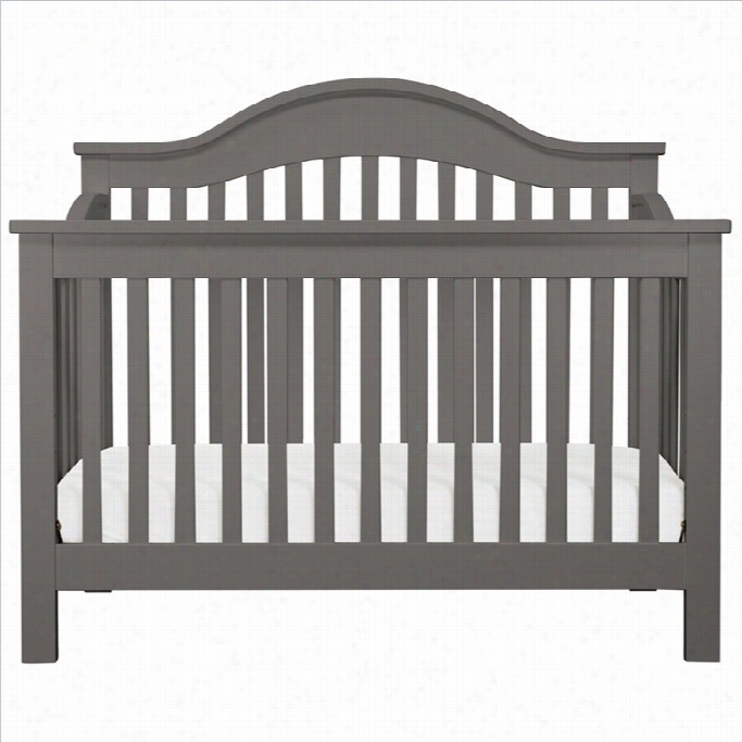 Dzvincci Jayden 4-in-1 Convertible Wood Crib With Todfler Rail In Slate