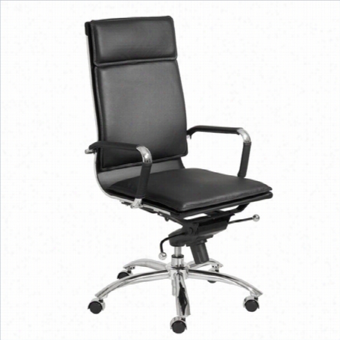 Eurostyle Gunar Pro High Back Office Chair In Blavk/chrome
