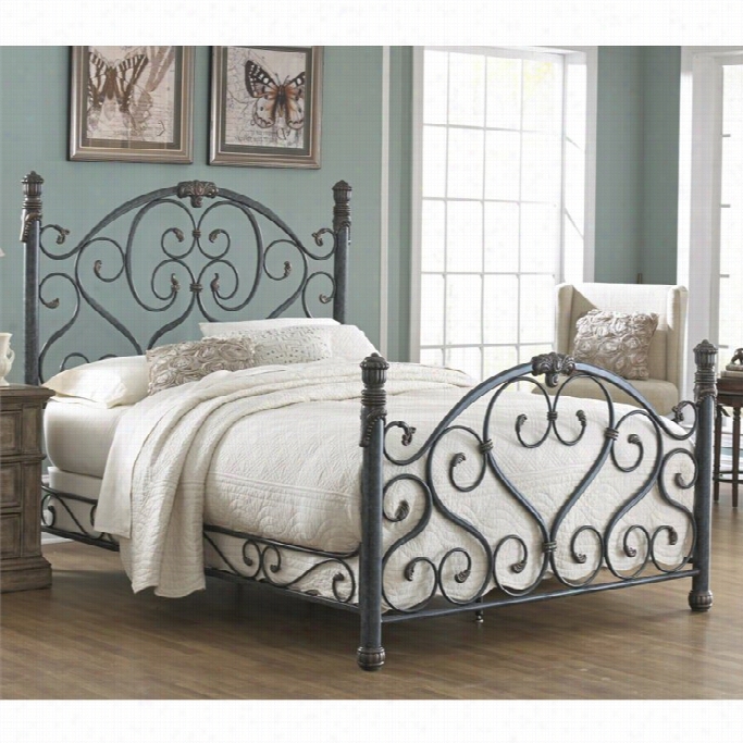 Fashion Bed Duchess Marble Bed In Cerulean-queen