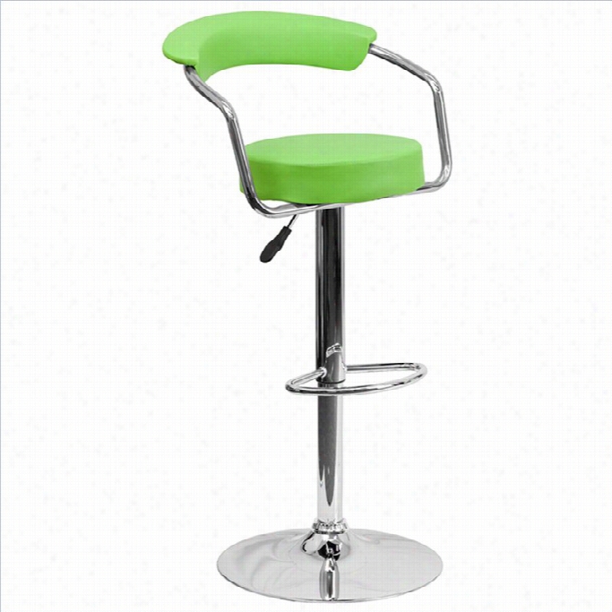 Flash Furnitjre 25 To 33 Adjustable Bar Stool With Arms In Gren
