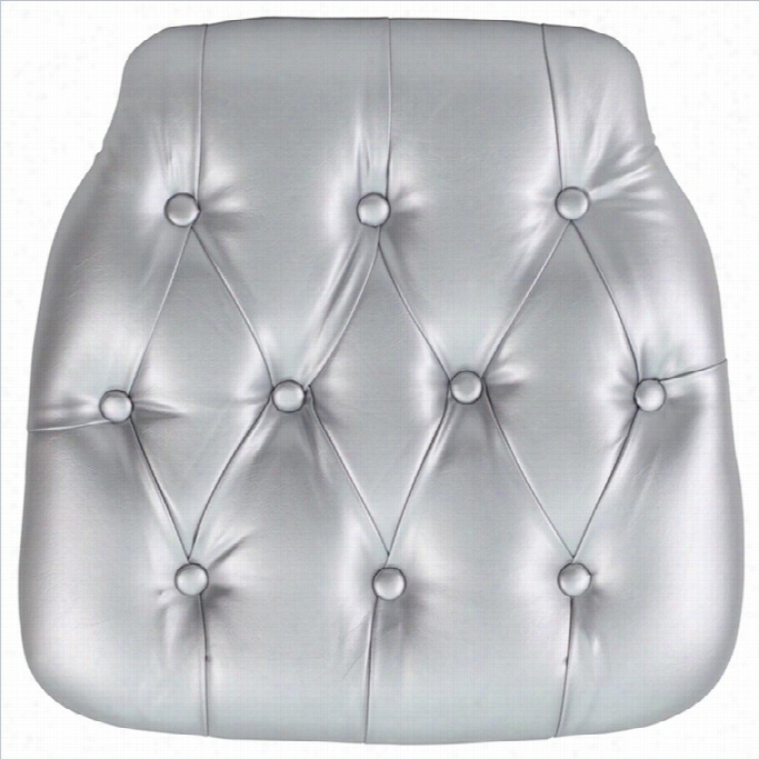 Flash Furniture Hard Tufted Vinyl Chiavari Chair Cushion In Silver