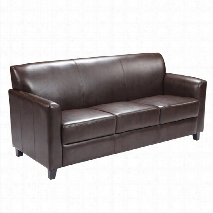 Flash Furinture Hercules Diplomat Leathr Sofa In Brown