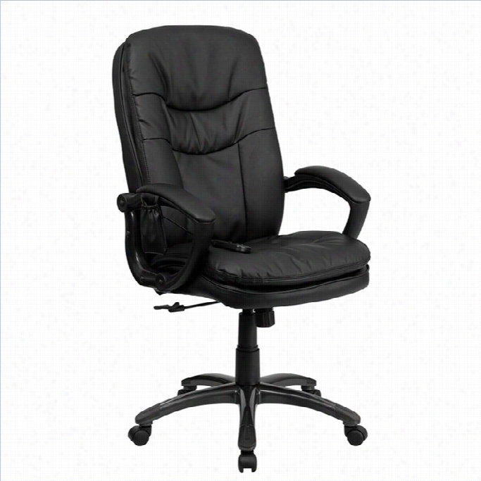 Flash Furniture Mid- Back Massaging Leather Office Chairin Black