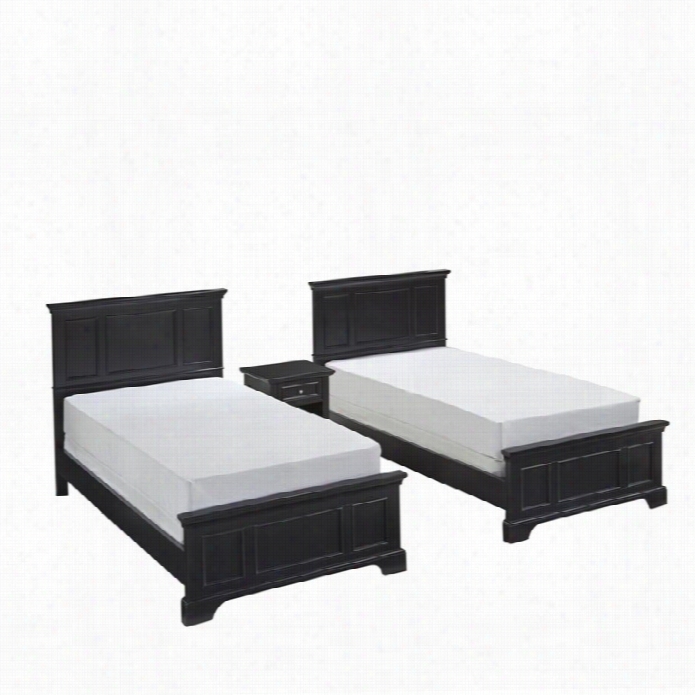 Home Styles Bedford Two Twin Beds And Night Stand I Nblack