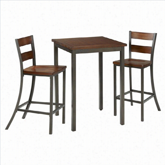 Home Style Cabin Creek 3 Pieces Bistro Set In Multi-step Chestnut