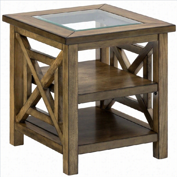 Jofran 582 Series End Table Wth Block Legs In Brady Birch