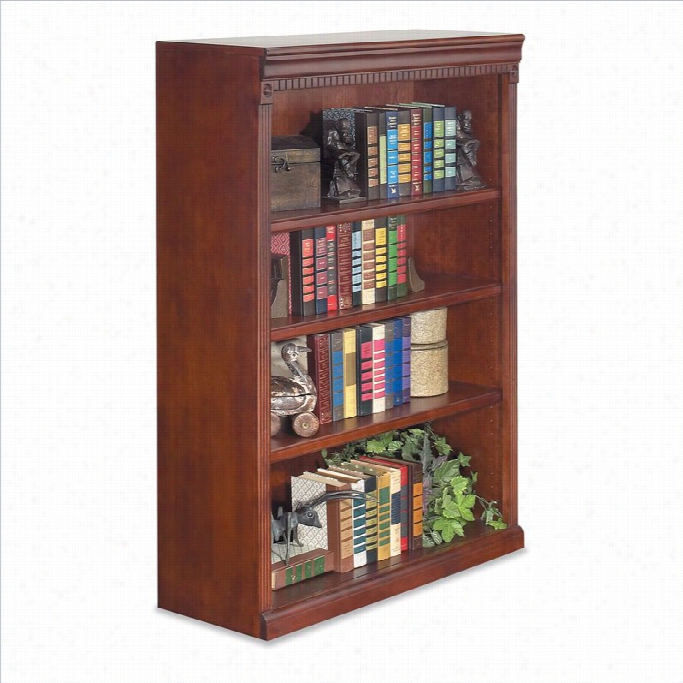 Kathy Ireland Home Byy Martin Huntington Club 4-shelf Obokcase In Viibrany Cherry