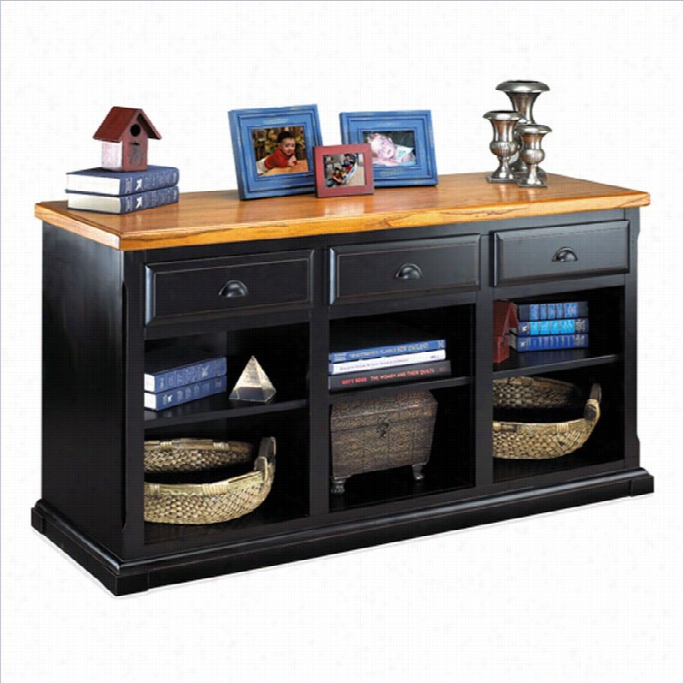 Kathy Ireland Home By Martin Southampton 3 Dr Awer Console In Distressed Onyx