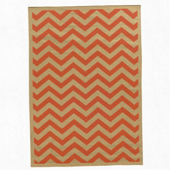 Linon Innovations 9'6 X 6'6 Chevron Outdoor Rug In Rust