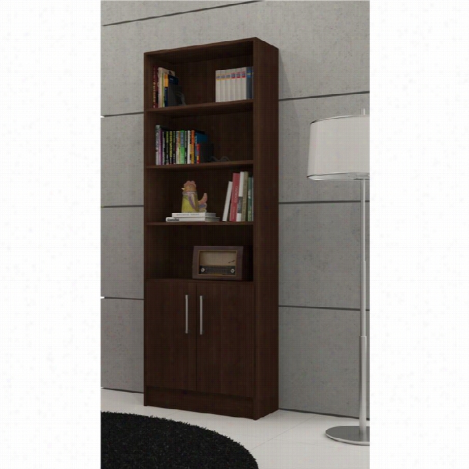 Manhattan Comfort Cata Rina 6 Shelf Bookcase In Tobacco