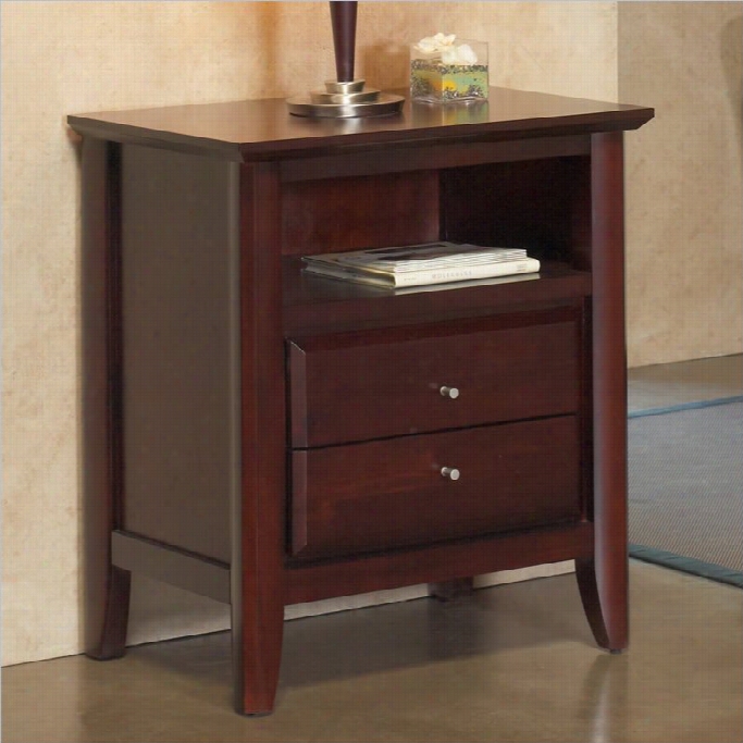 Modus City Iic Harging Station Two Drawer Nightstand In Coco