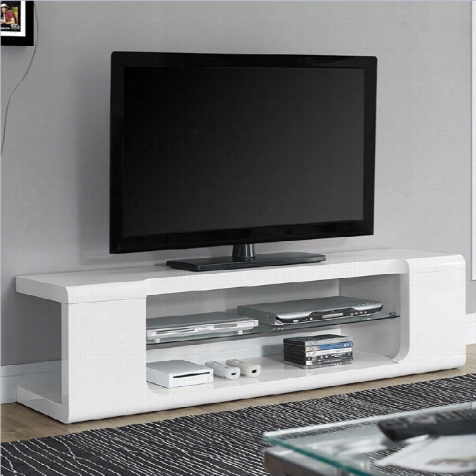 Monarch 60 Tv Console In Glossy White