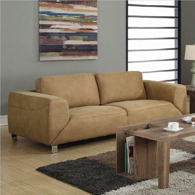 Monarch Contrast Micro Suede Sofa In Tan And Cho Colate Brown