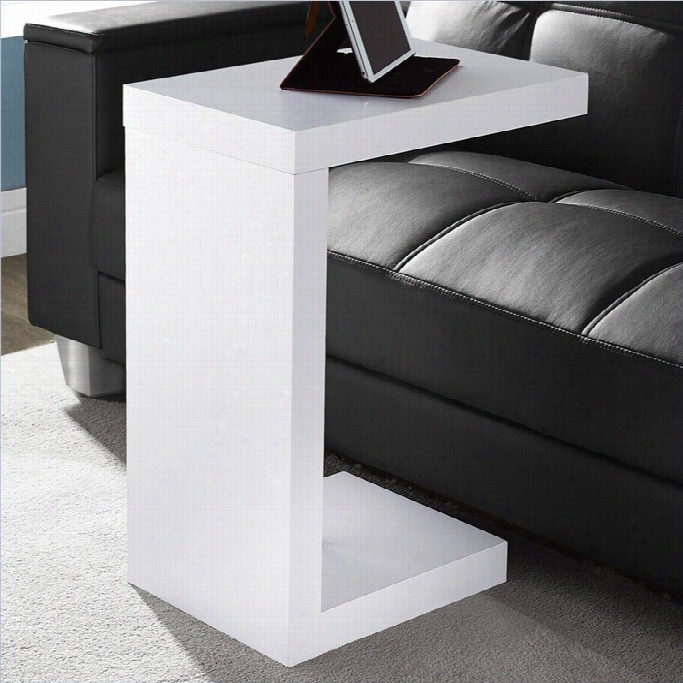 Monarch Hollow-c Ore Accent Table In White