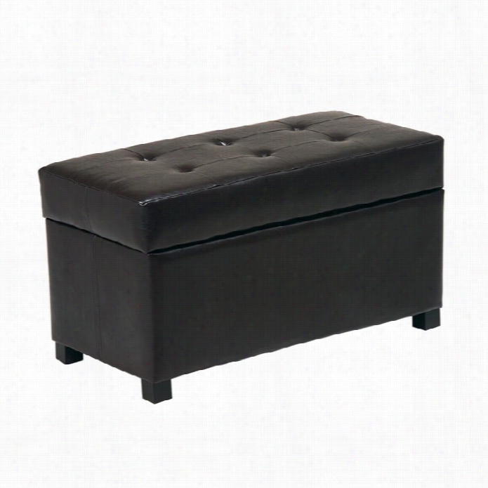 Office Star Osp Designs Faux Leather Ottoman In Espresso